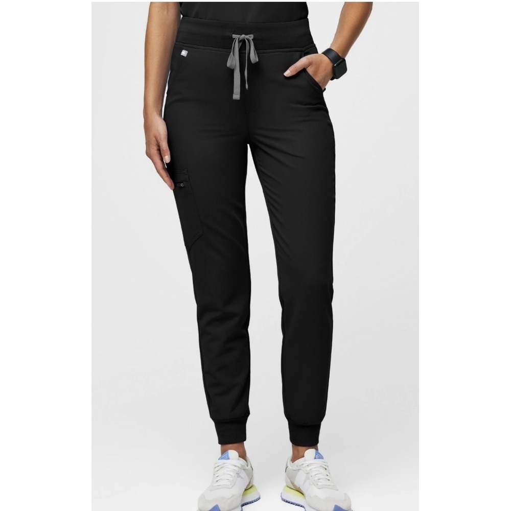 FIGS Zamora High Waisted Stretch Women's Scrub Jogger Pants Black Size S Medical